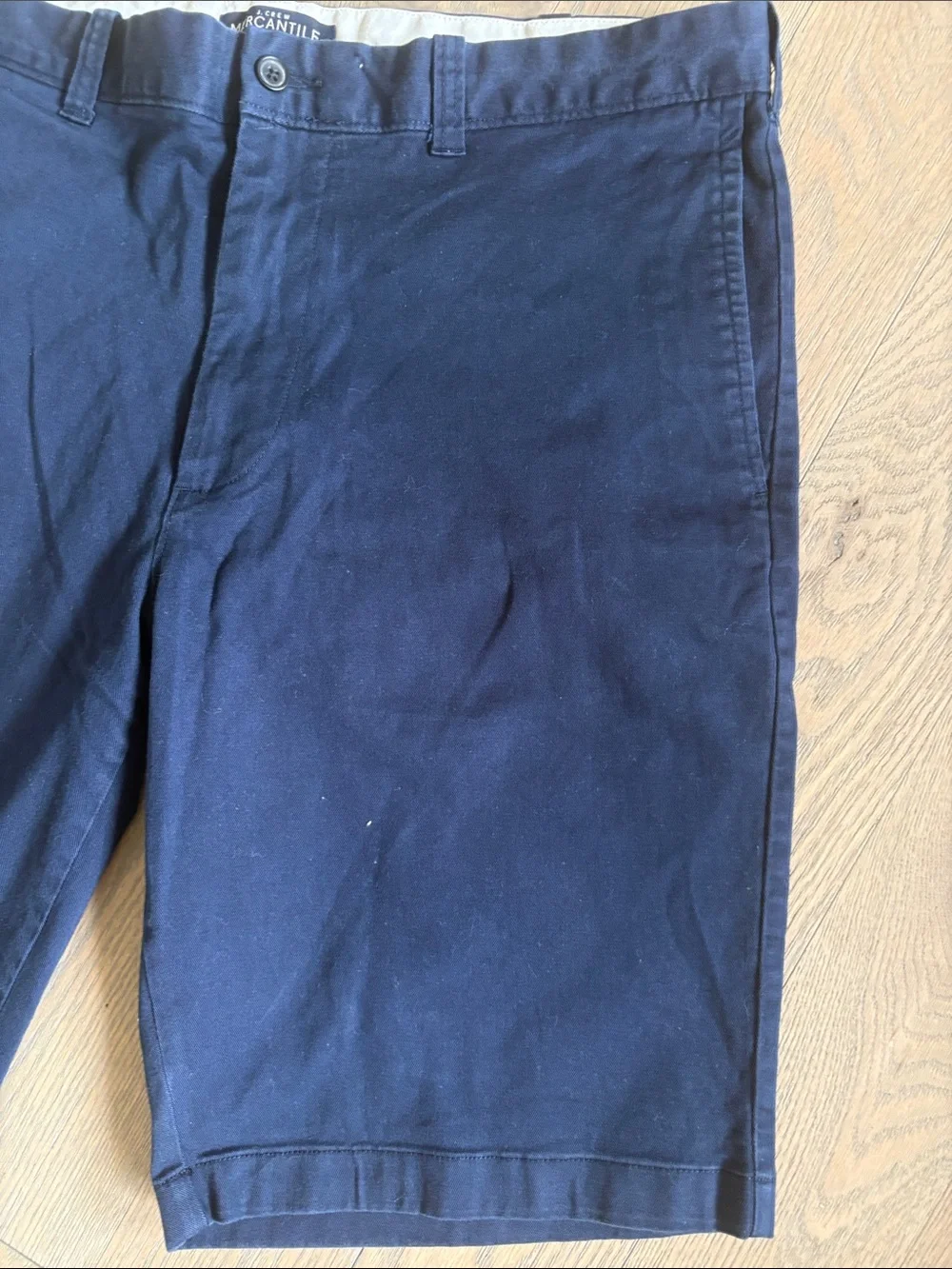 J. Crew Navy Flat-Front Cotton Chino Shorts